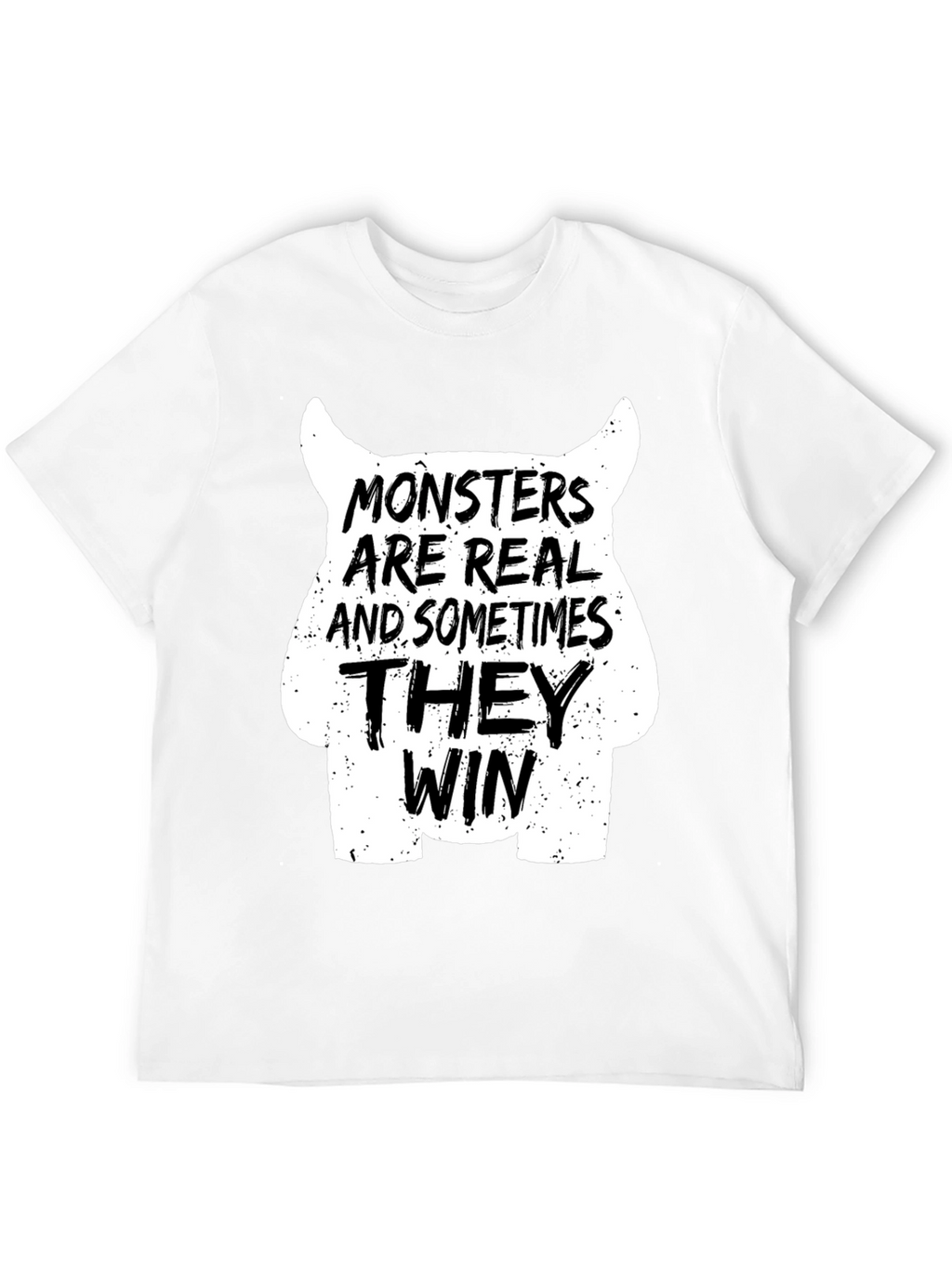 Monsters Are Real Graphic T-Shirt - Black