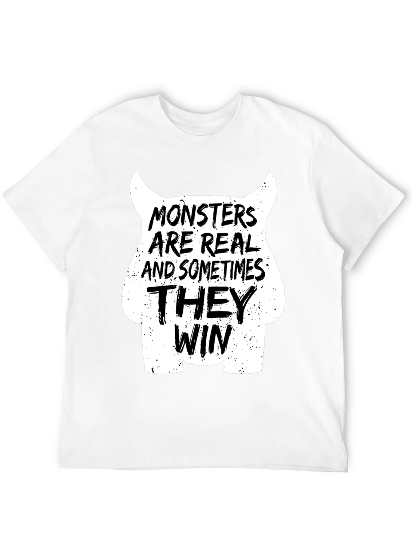 Monsters Are Real Graphic T-Shirt - Black