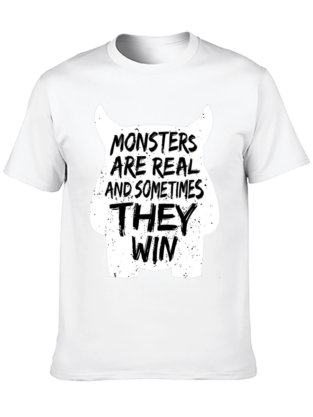 Monsters Are Real Graphic T-Shirt - Black