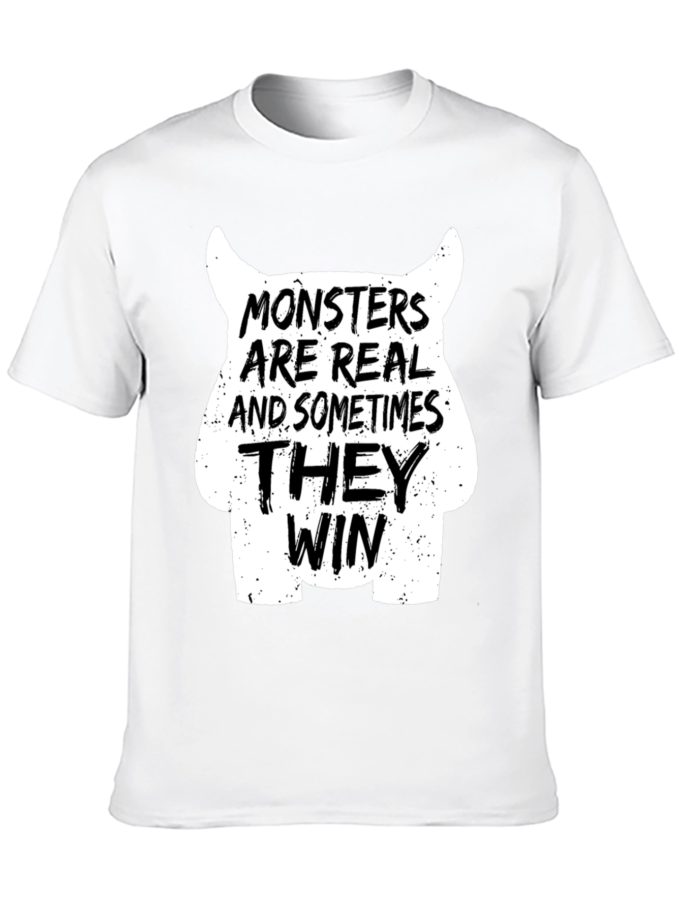 Monsters Are Real Graphic T-Shirt - Black
