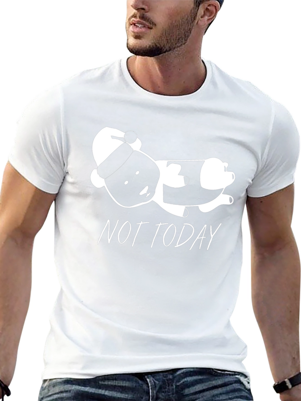 Not Today Lazy Panda T-Shirt - Black