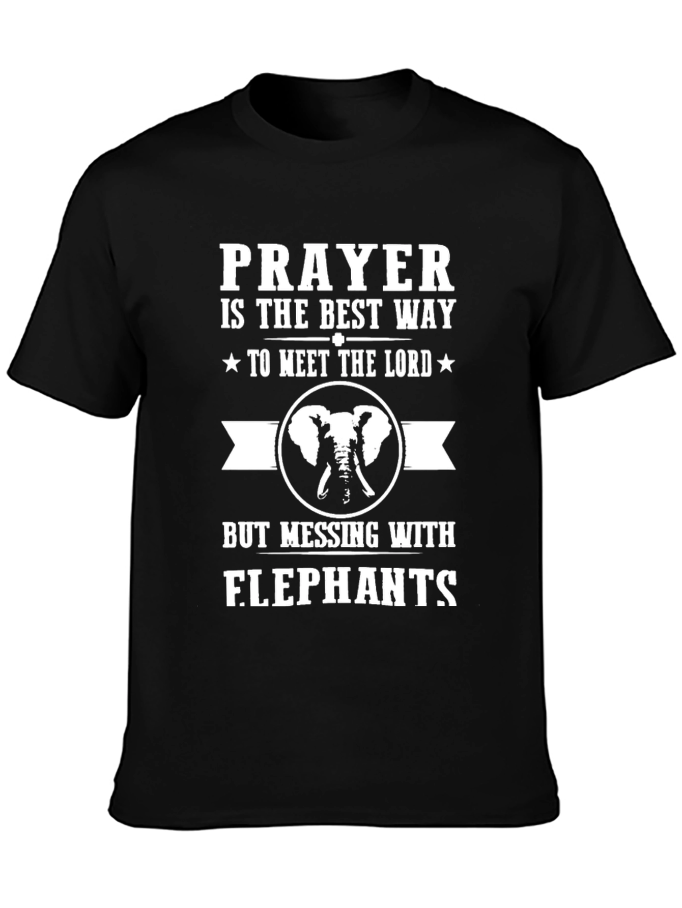 Prayer and Elephants Graphic T-Shirt