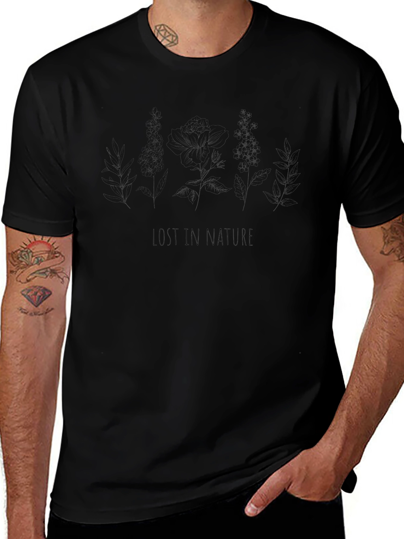 Lost in Nature Graphic Tee - Black