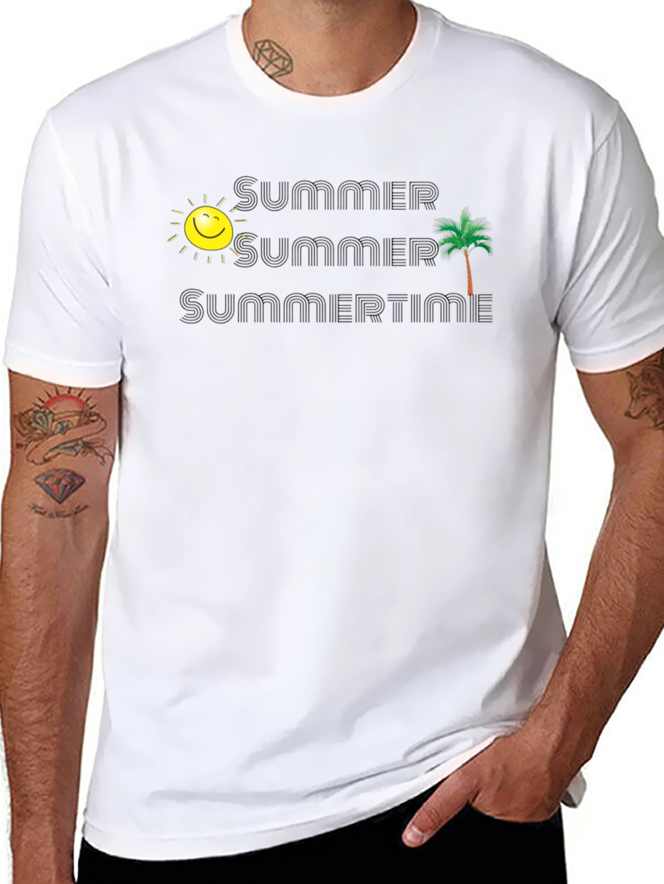 Summer Summertime Graphic T-Shirt - Black