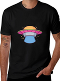 UFO Graphic Tee - Black Cotton T-Shirt