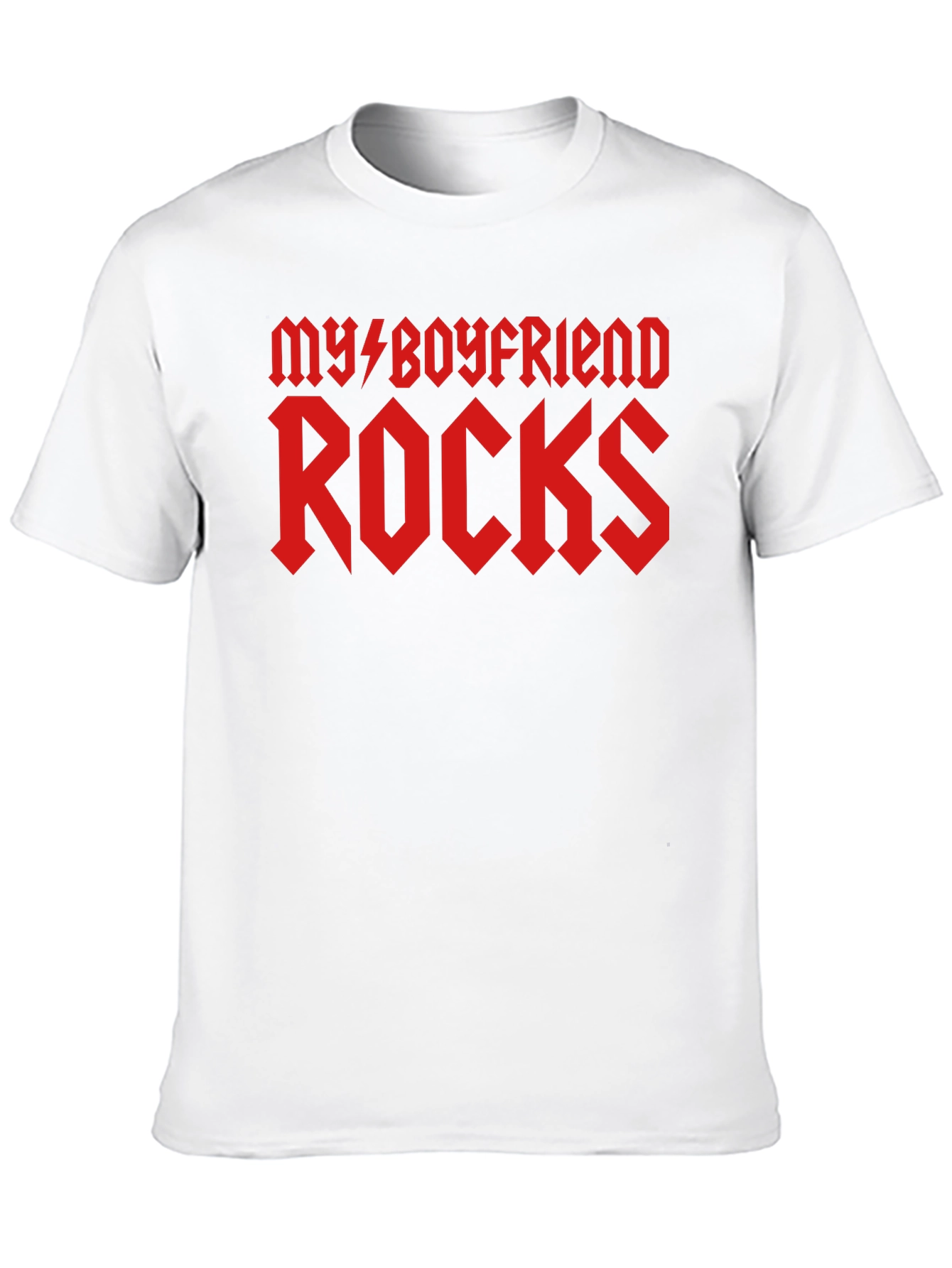 My Boyfriend Rocks Graphic T-Shirt - Black Cotton Tee