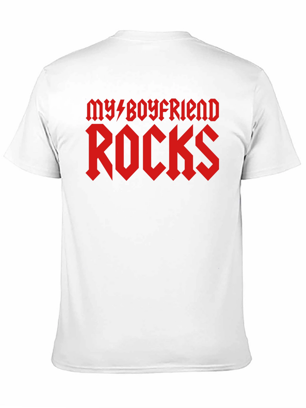 My Boyfriend Rocks Graphic T-Shirt - Black Cotton Tee