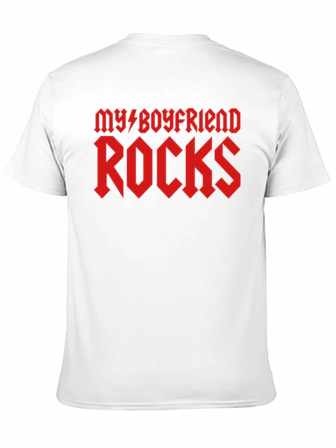 My Boyfriend Rocks Graphic T-Shirt - Black Cotton Tee