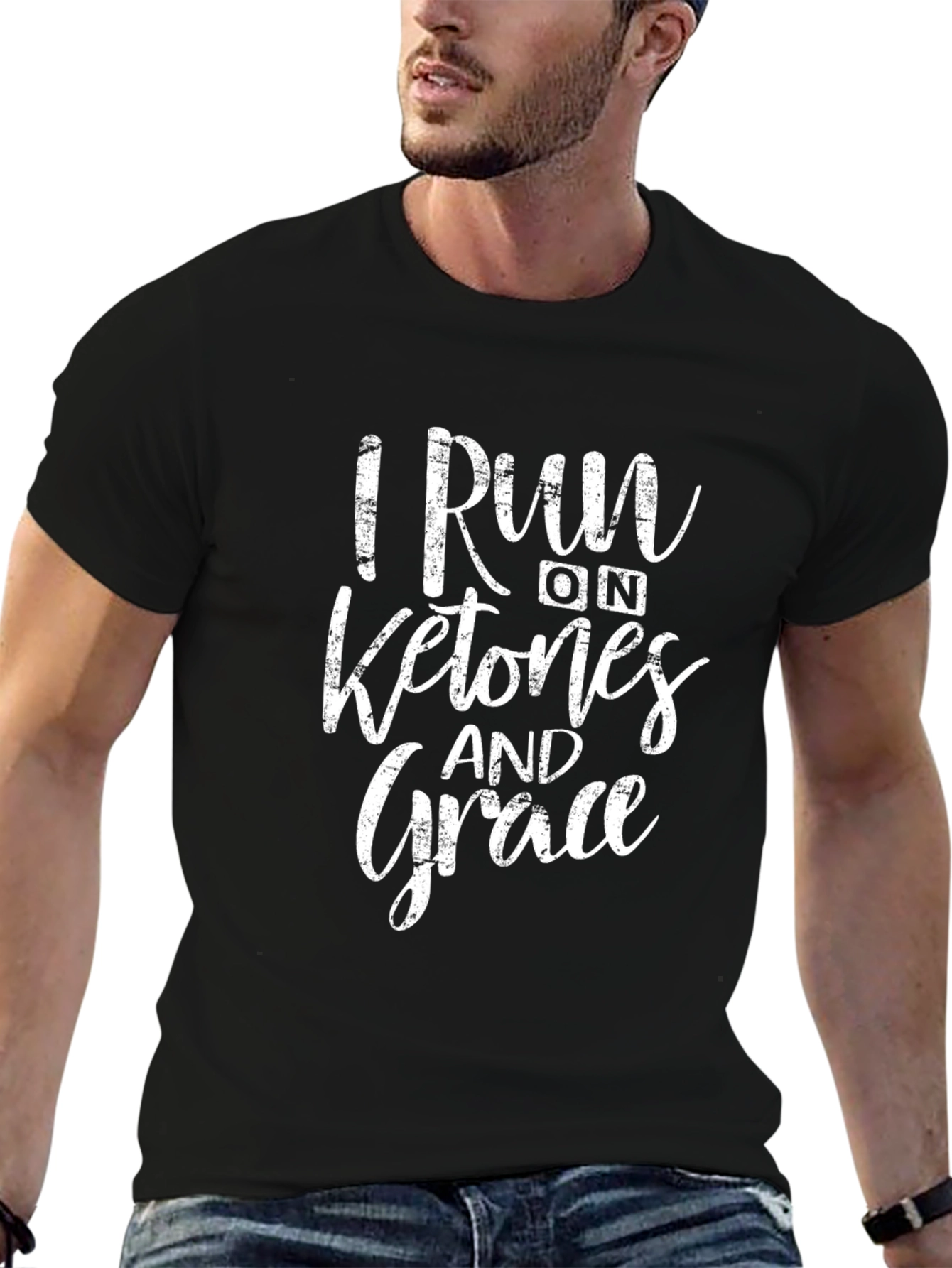 I Run on Ketones and Grace Black T-Shirt