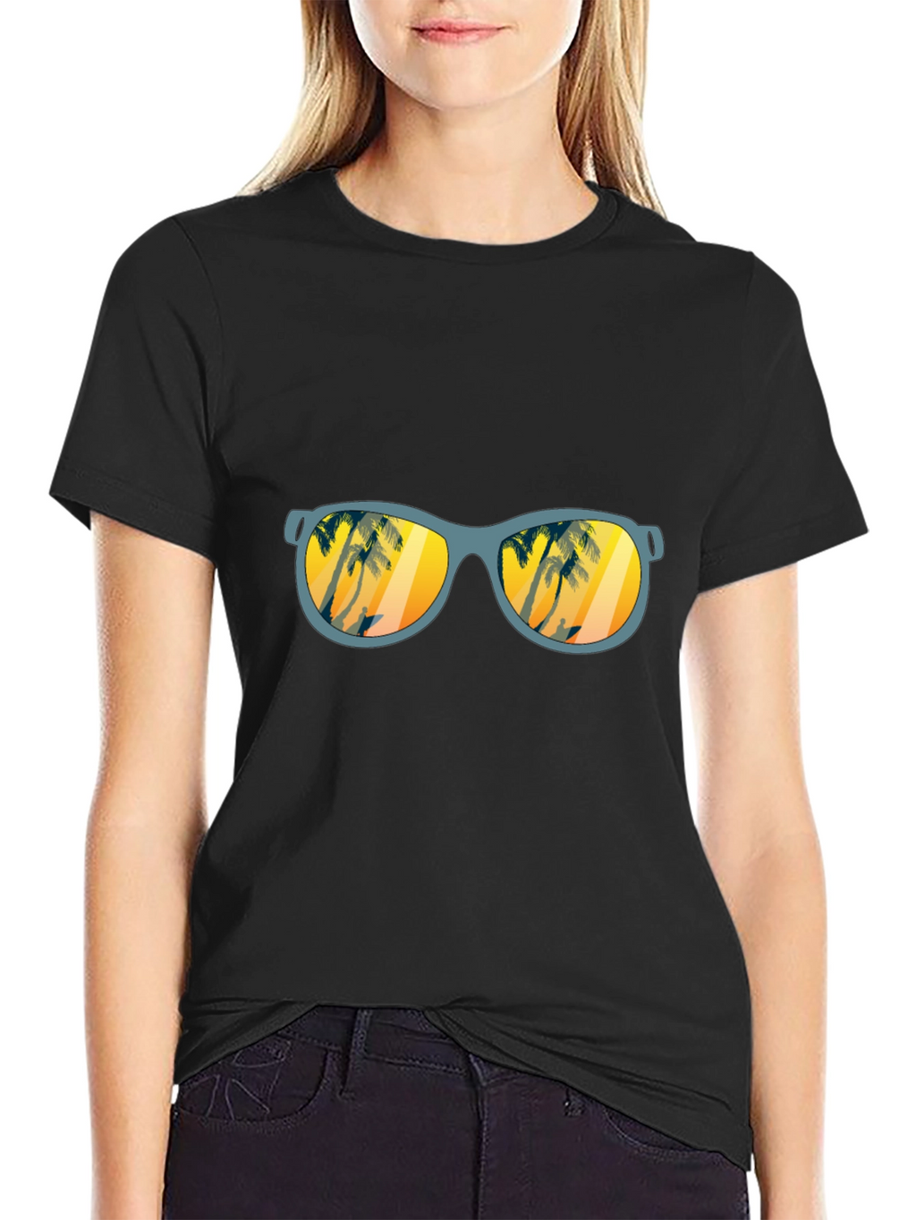Sunset Beach Sunglasses Graphic T-Shirt