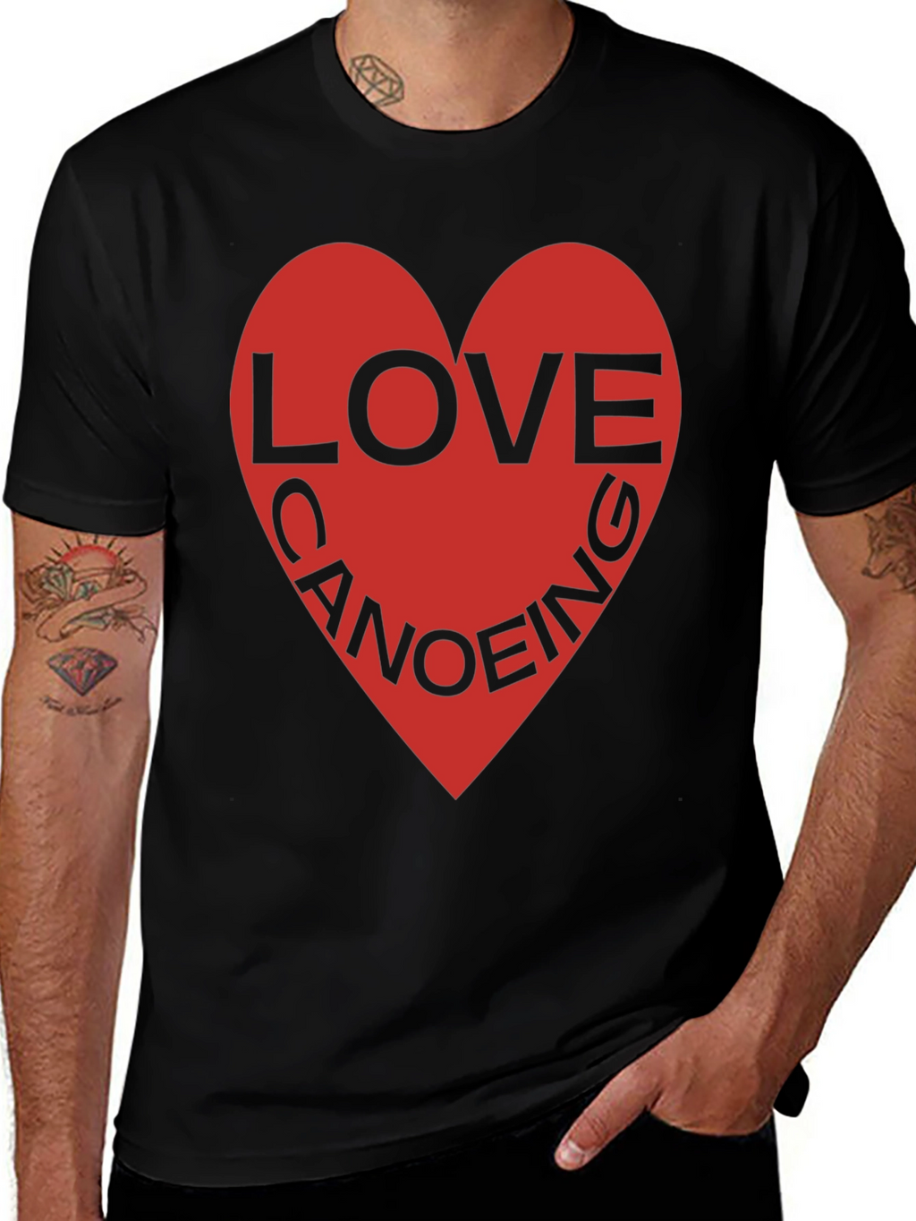 Love Canoeing Black T-Shirt