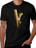 Frog on Branch Graphic T-Shirt - Black