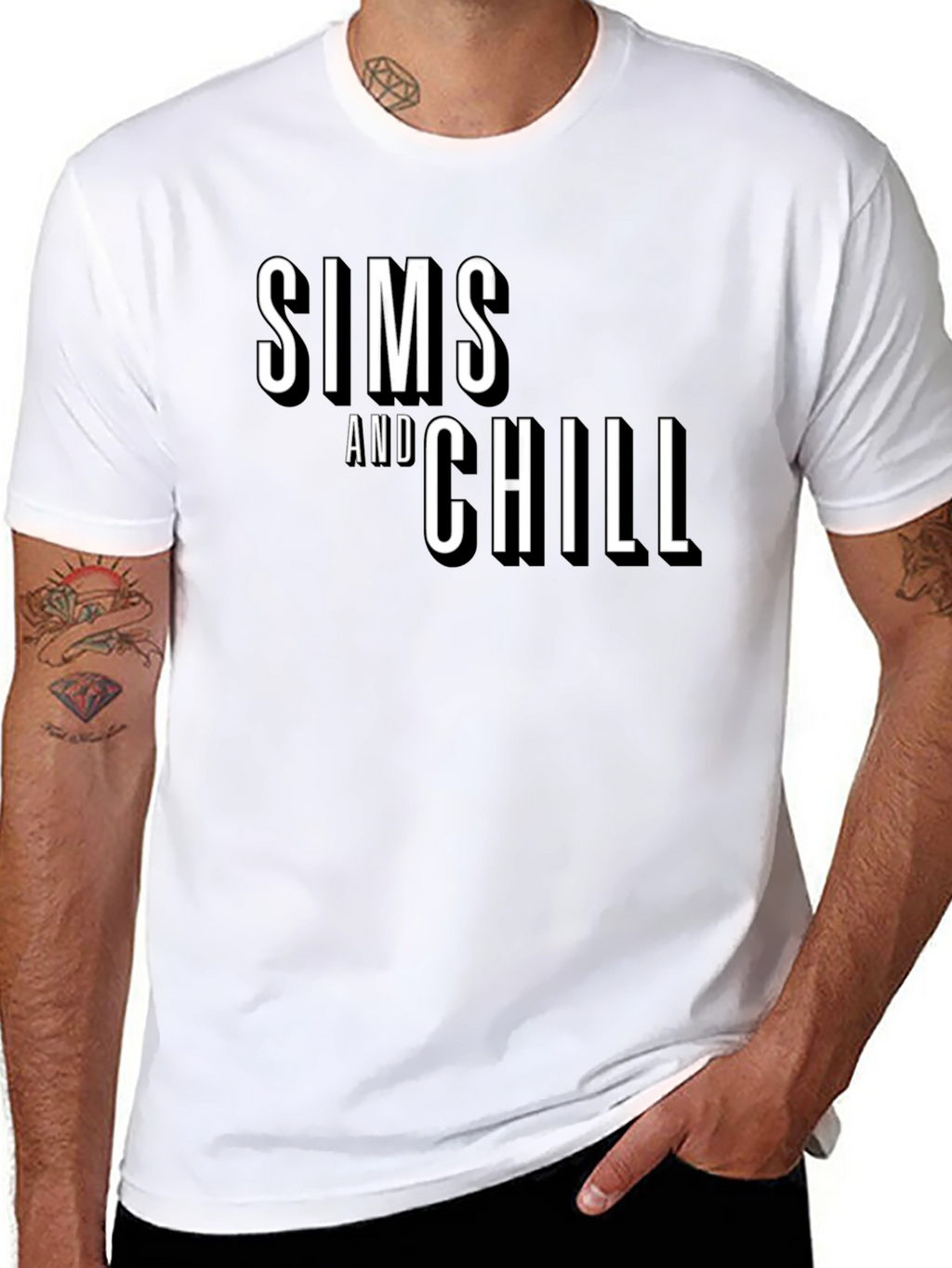 Sims and Chill Graphic Tee - Black Casual T-Shirt