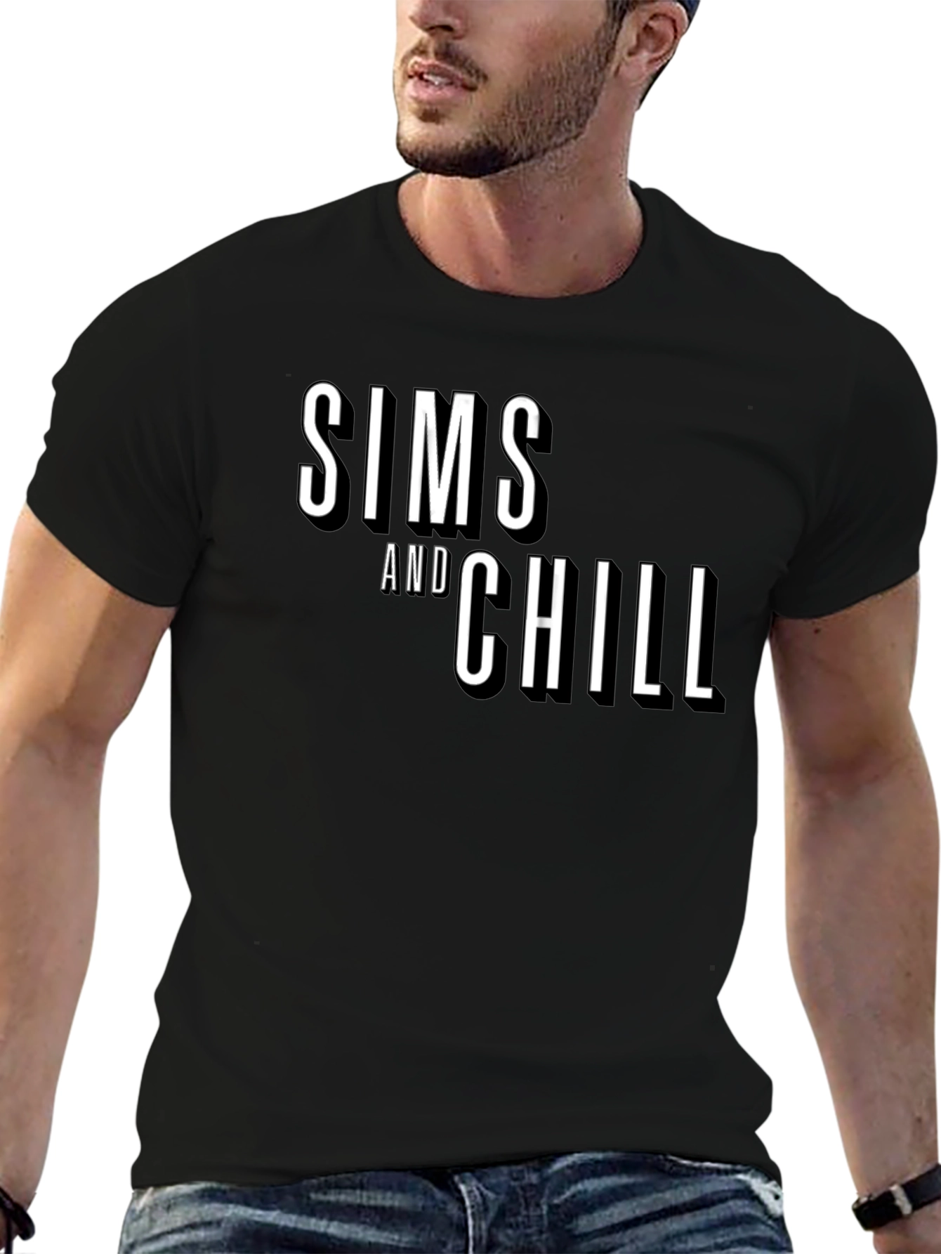 Sims and Chill Graphic Tee - Black Casual T-Shirt