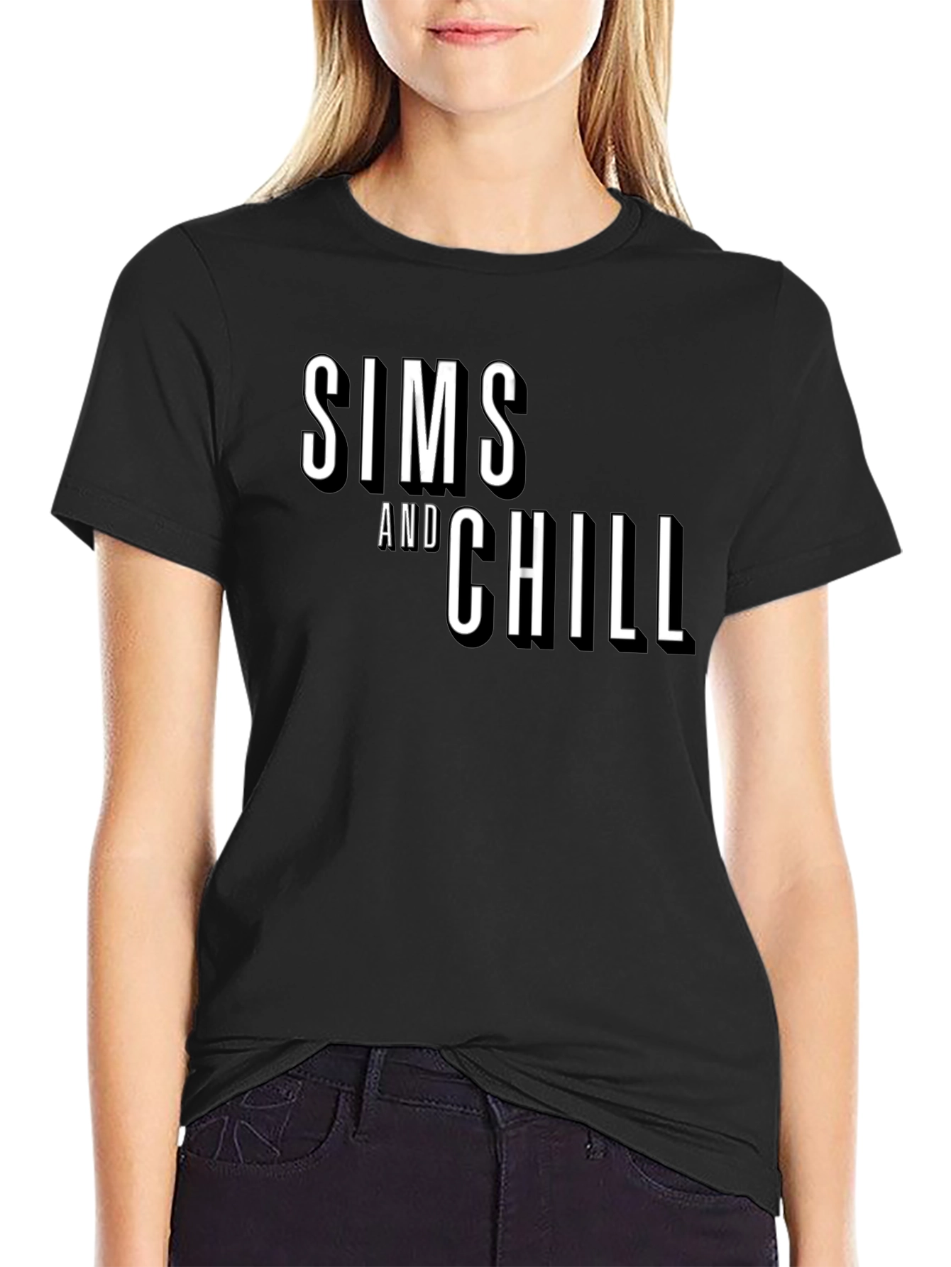 Sims and Chill Graphic Tee - Black Casual T-Shirt