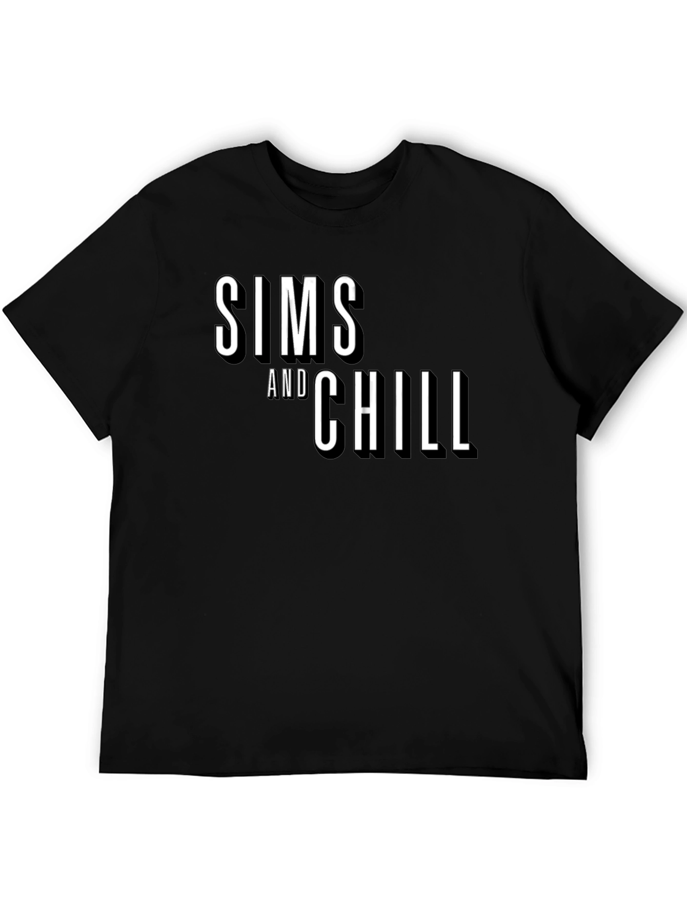 Sims and Chill Graphic Tee - Black Casual T-Shirt