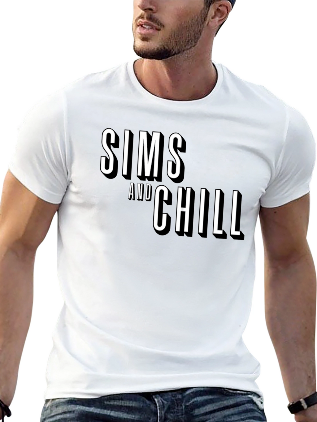 Sims and Chill Graphic Tee - Black Casual T-Shirt