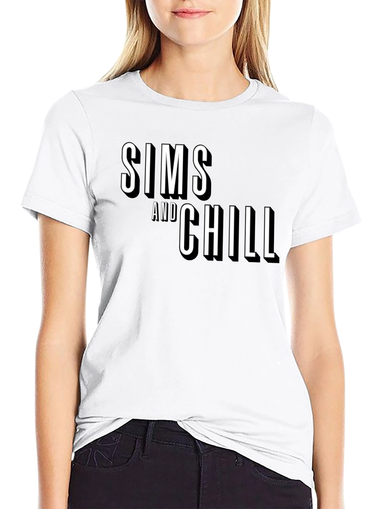 Sims and Chill Graphic Tee - Black Casual T-Shirt