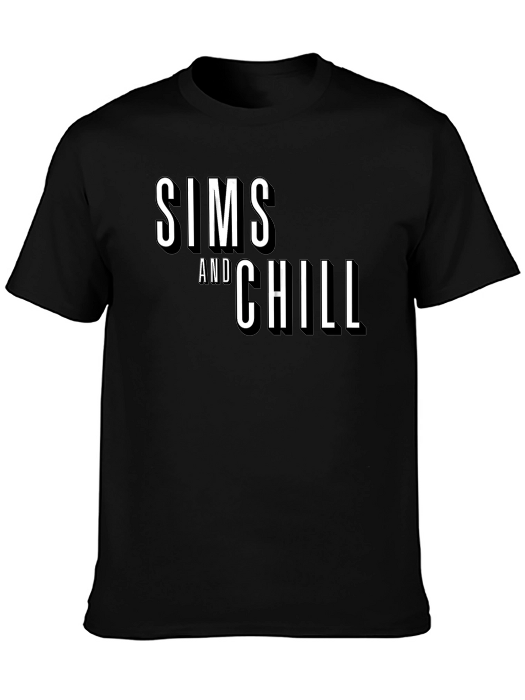 Sims and Chill Graphic Tee - Black Casual T-Shirt