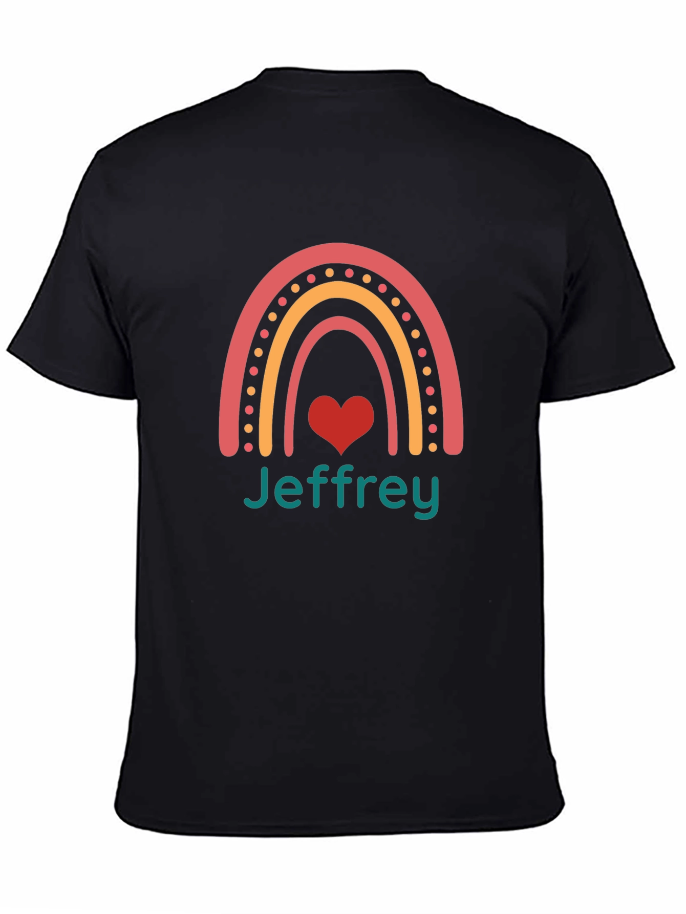 Jeffrey Rainbow Heart Graphic Tee - Black