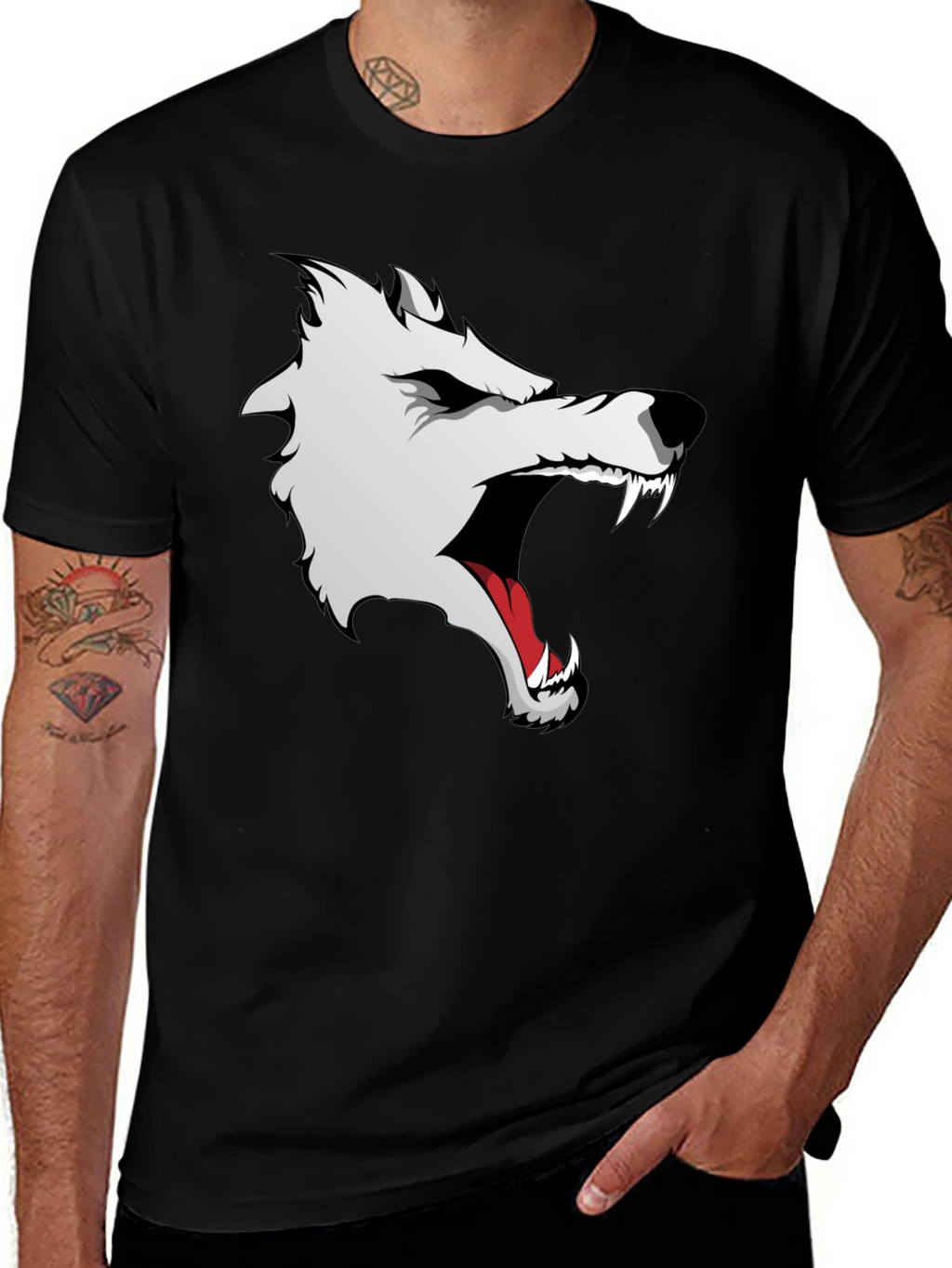 Black Wolf Graphic Tee - Fierce Style!
