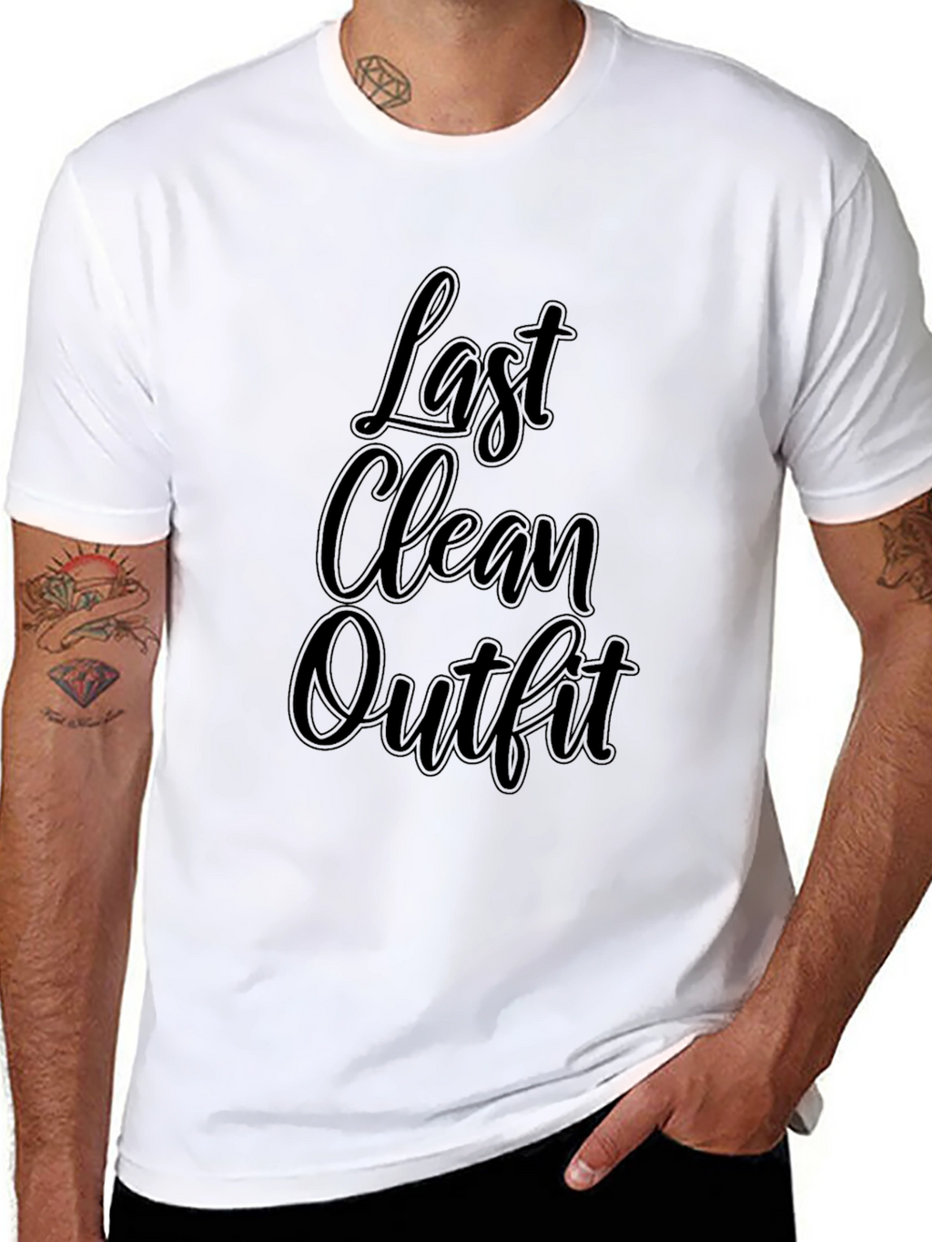 Last Clean Outfit Mens Black Graphic Tee Shirt