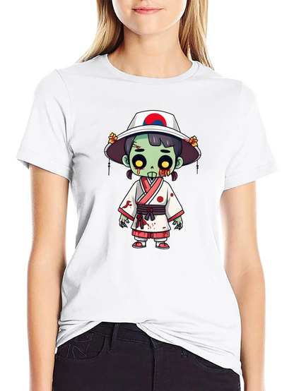 Zombie Girl T-Shirt - Spooky Korean Style