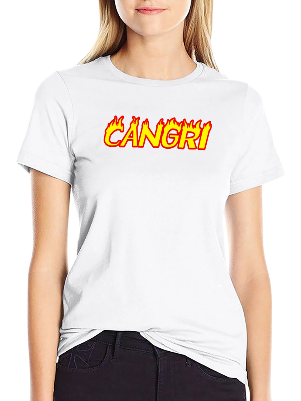 CAN GRI Flame Graphic Black T-Shirt