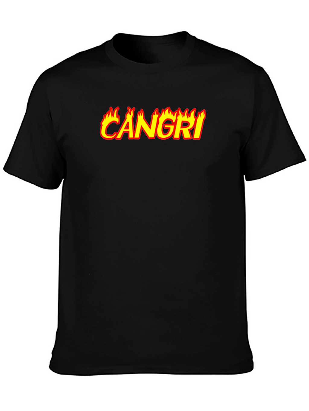 CAN GRI Flame Graphic Black T-Shirt