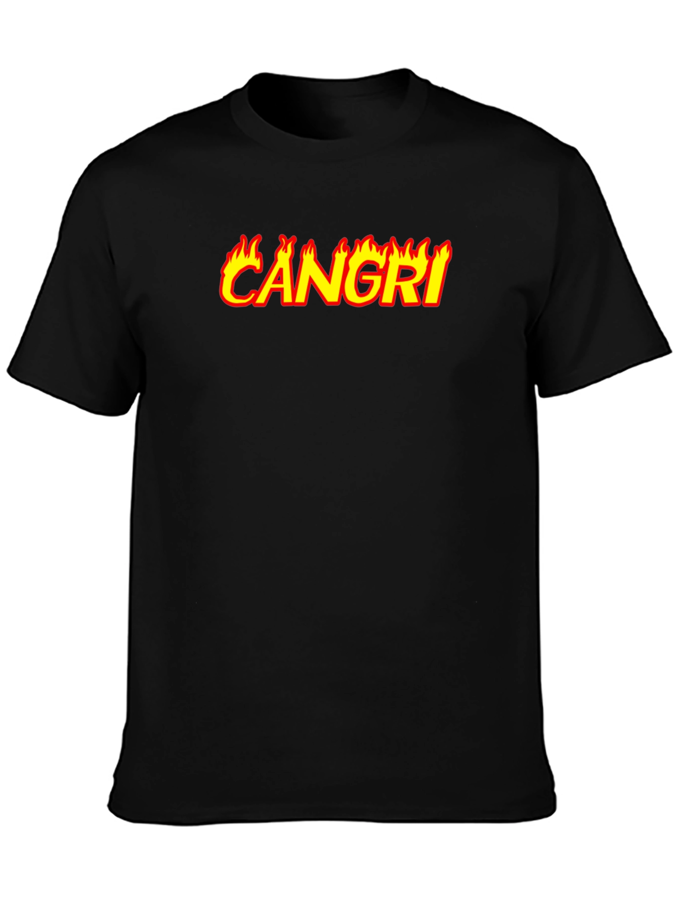 CAN GRI Flame Graphic Black T-Shirt
