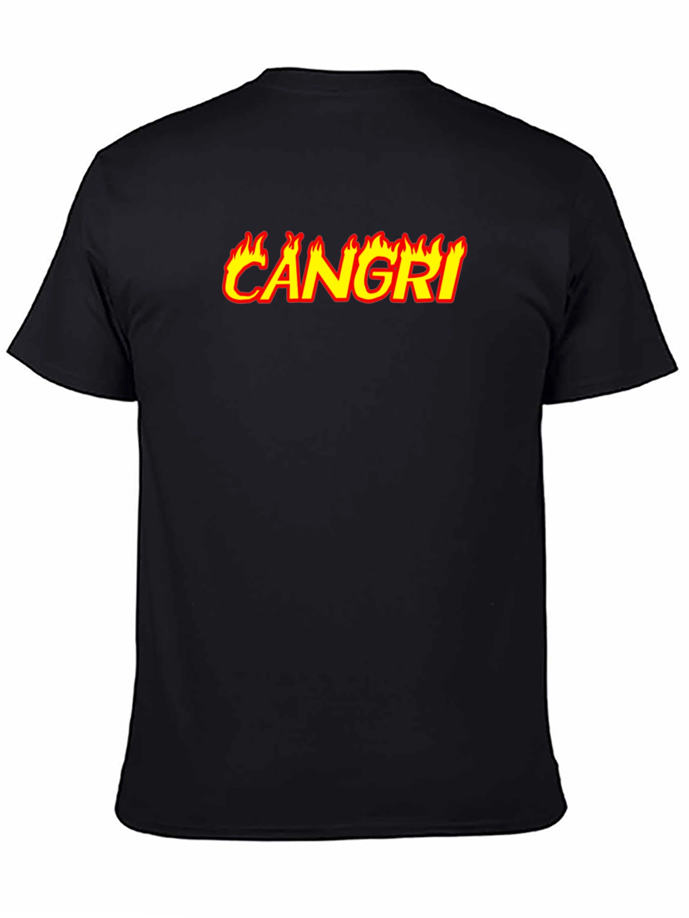 CAN GRI Flame Graphic Black T-Shirt