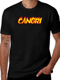 CAN GRI Flame Graphic Black T-Shirt