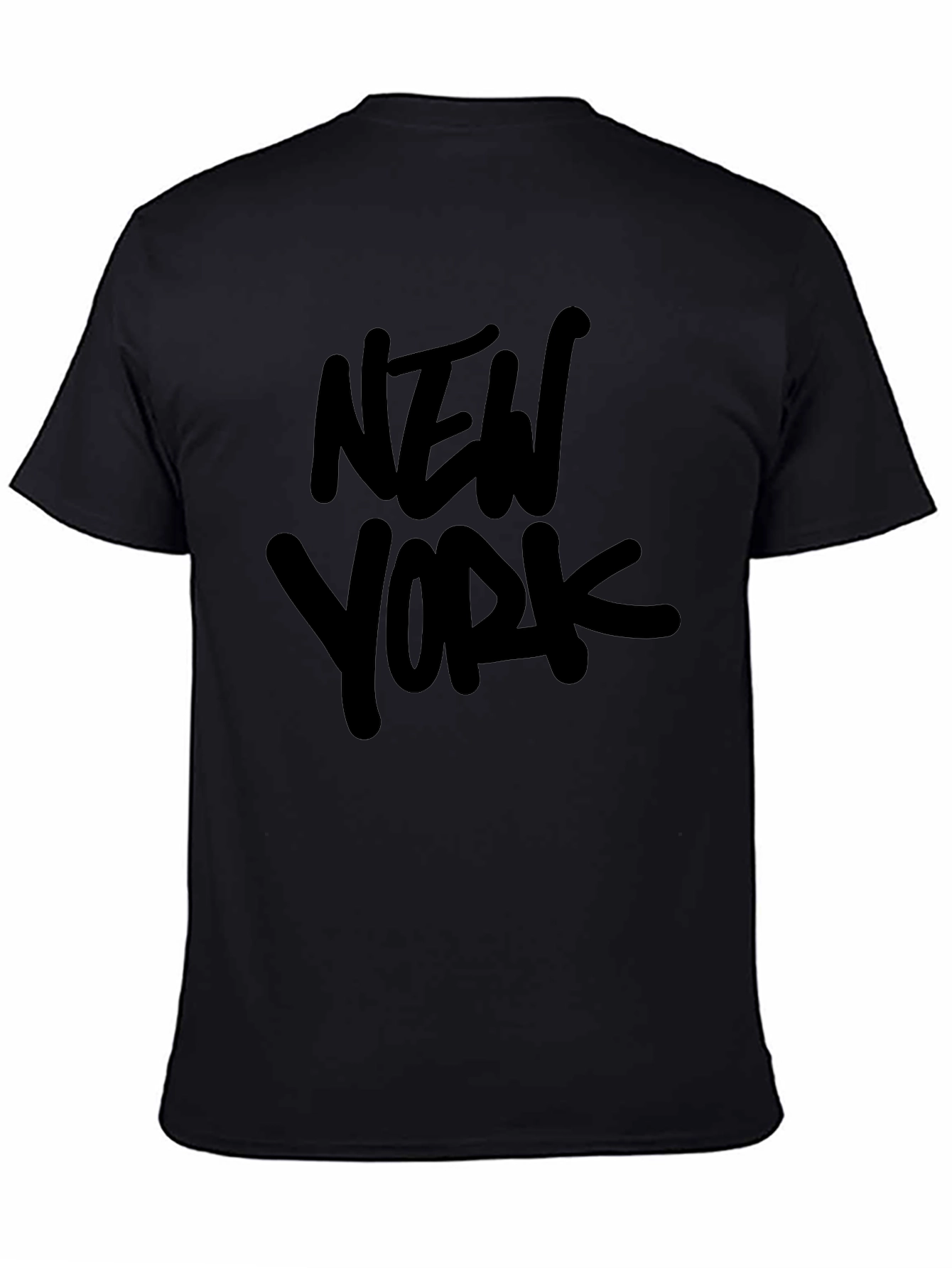 New York Graphic Tee - Black Cotton Casual T-Shirt