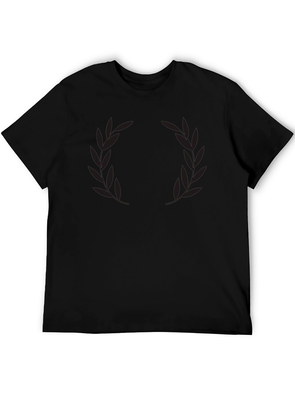 Mens Black Laurel Wreath Graphic T-Shirt