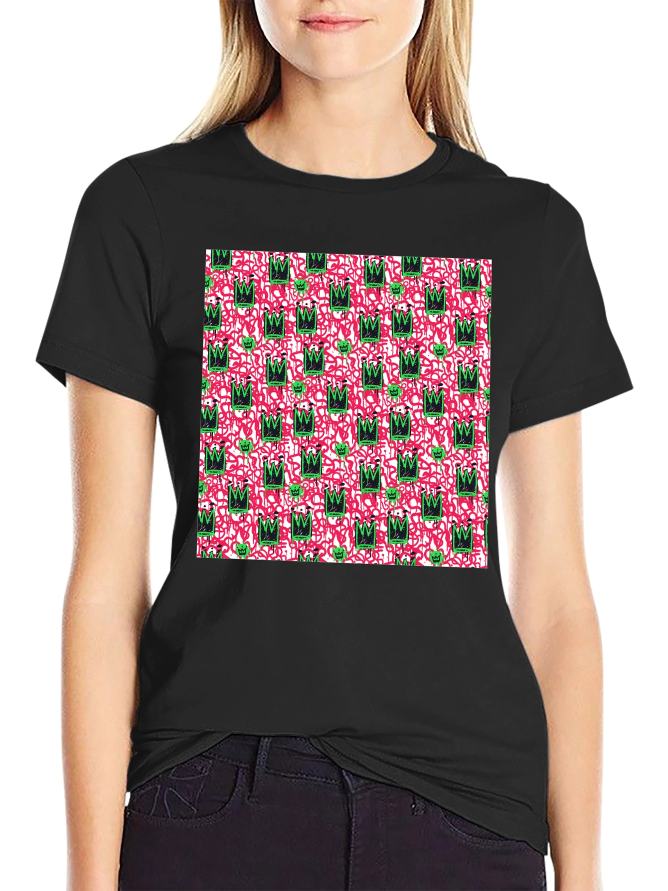 Abstract Crown Graphic Tee - Funky Style