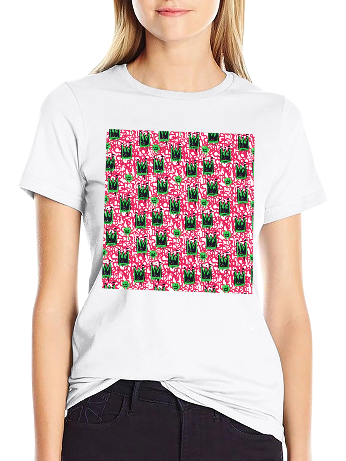 Abstract Crown Graphic Tee - Funky Style