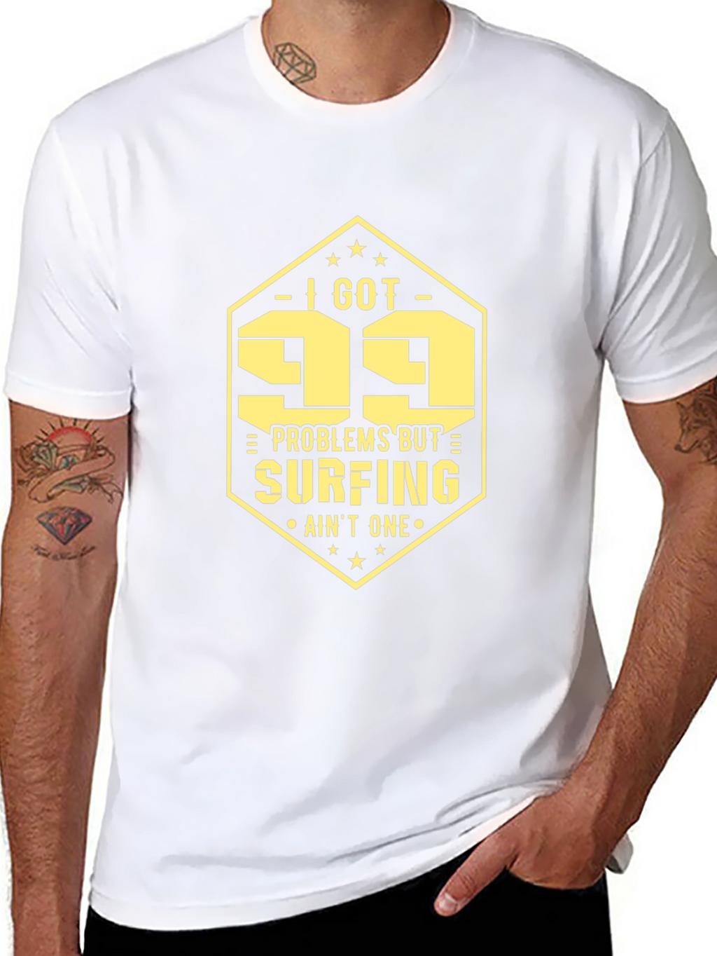 99 Problems Surfing T-Shirt: Mens Black Tee