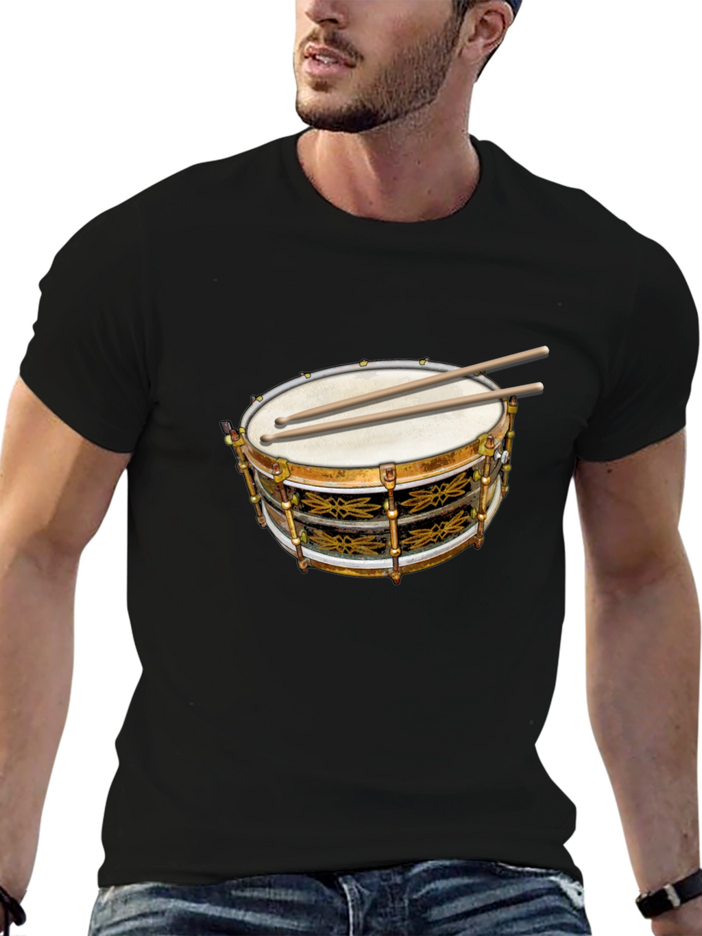 Drum Graphic Tee - Musicians Black T-Shirt