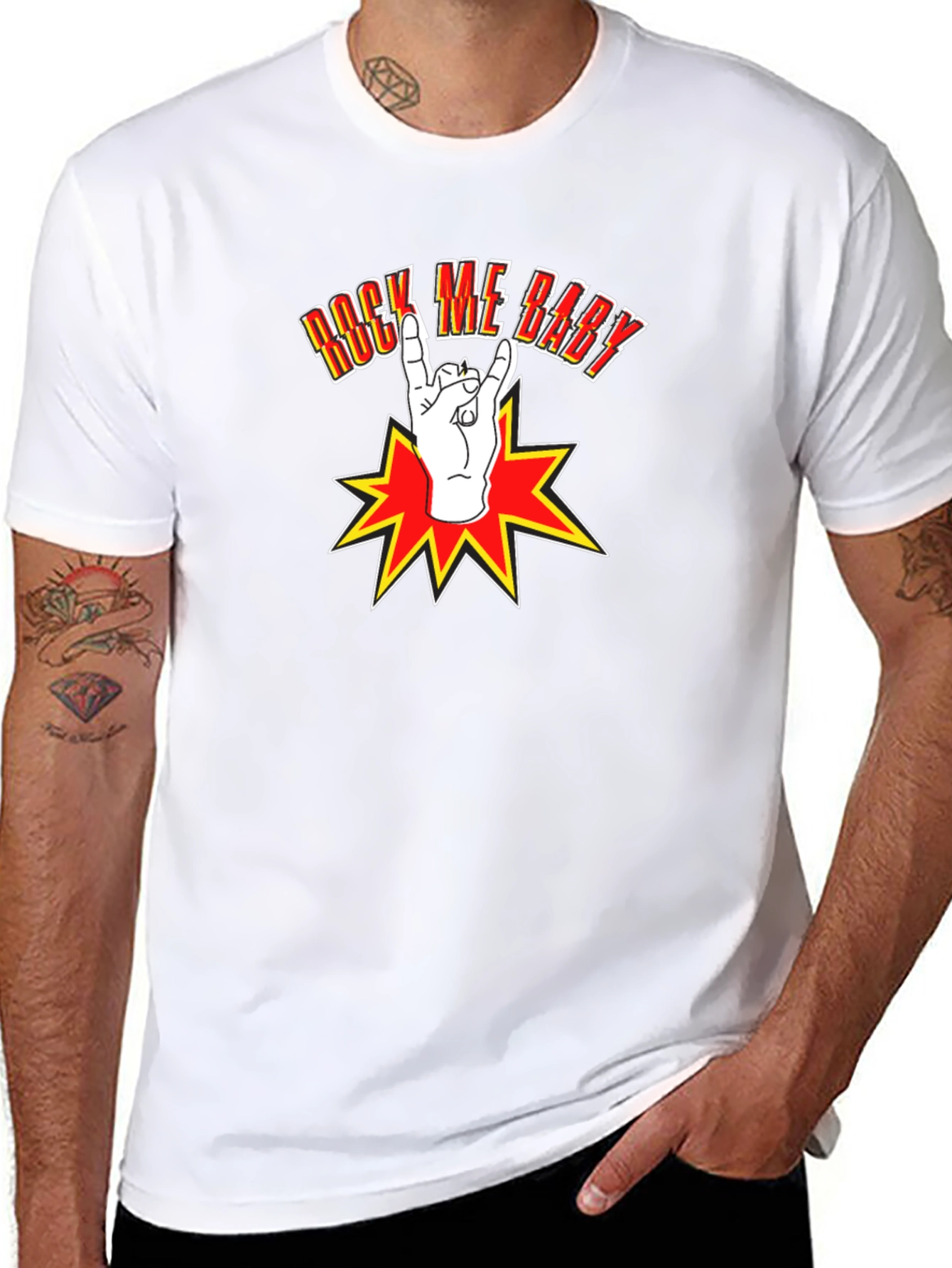 Rock Me Baby Graphic T-Shirt - Black Cotton Tee