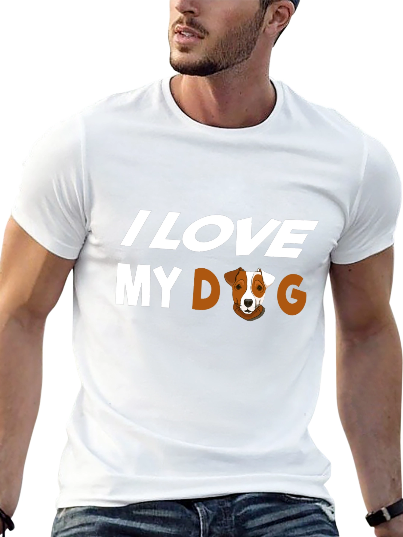 I Love My Dog Graphic Tee - Black