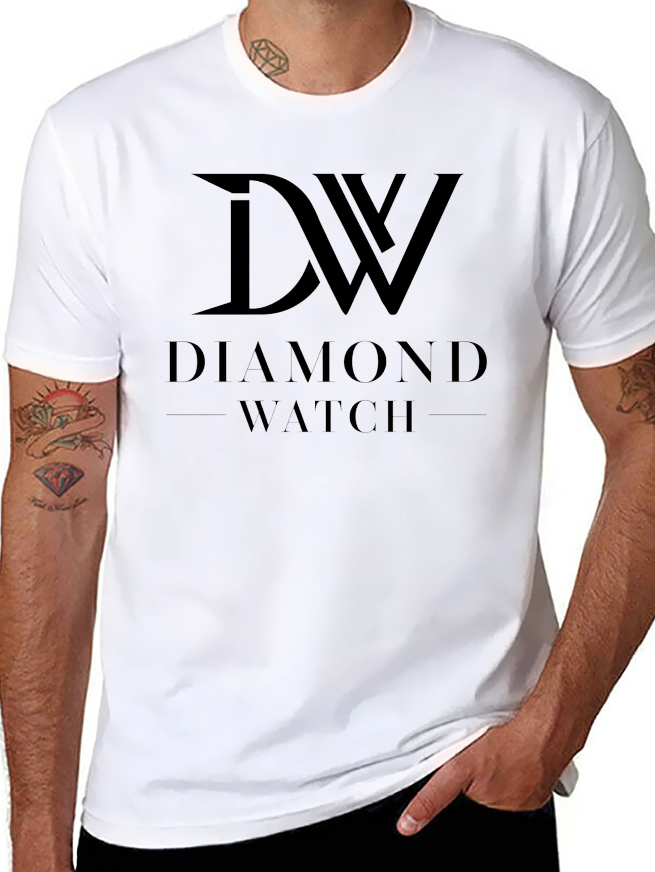 Diamond Watch Graphic Tee - Stylish Black T-Shirt