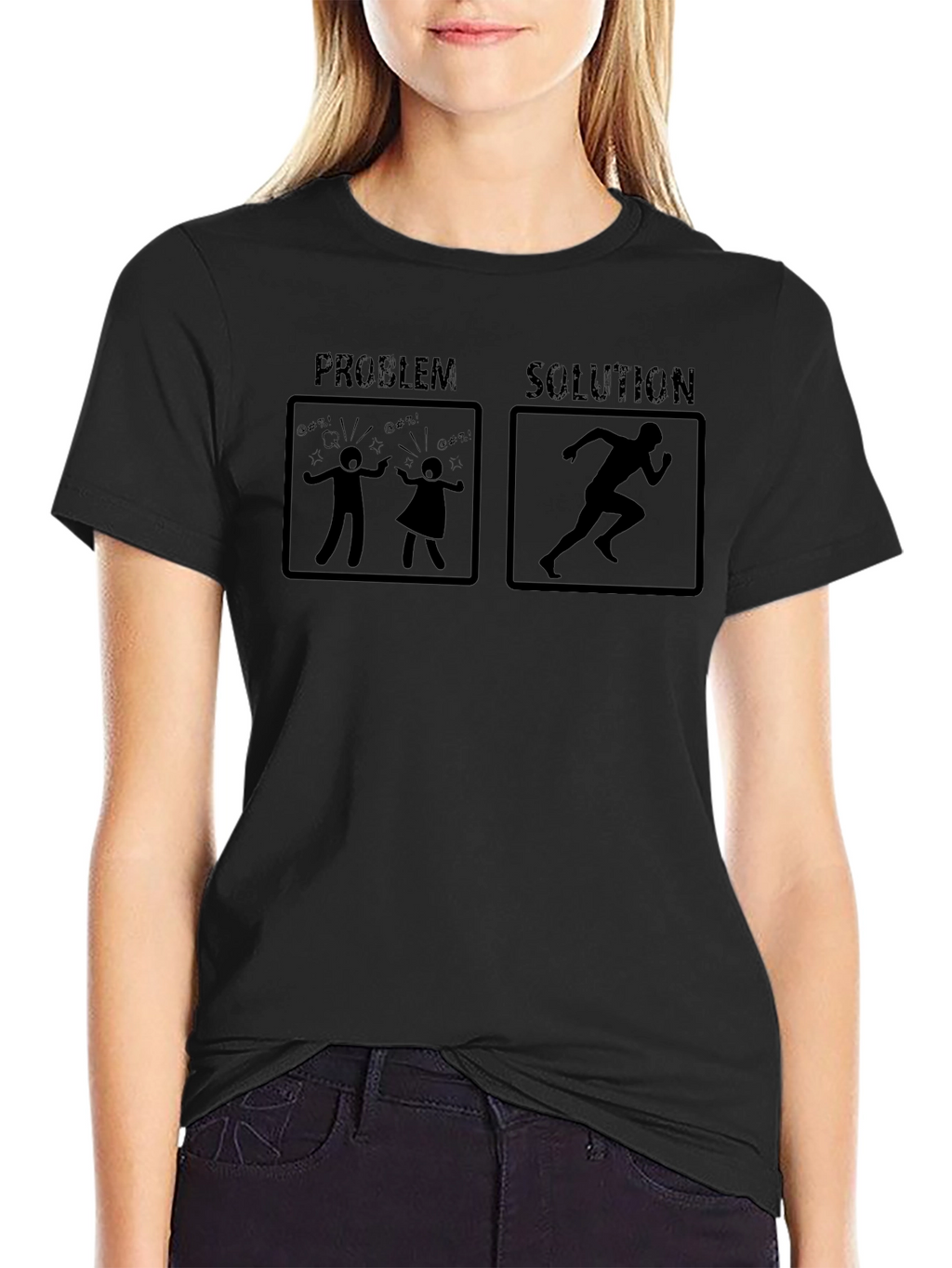 Problem Solution Run T-Shirt Funny Humor Tee