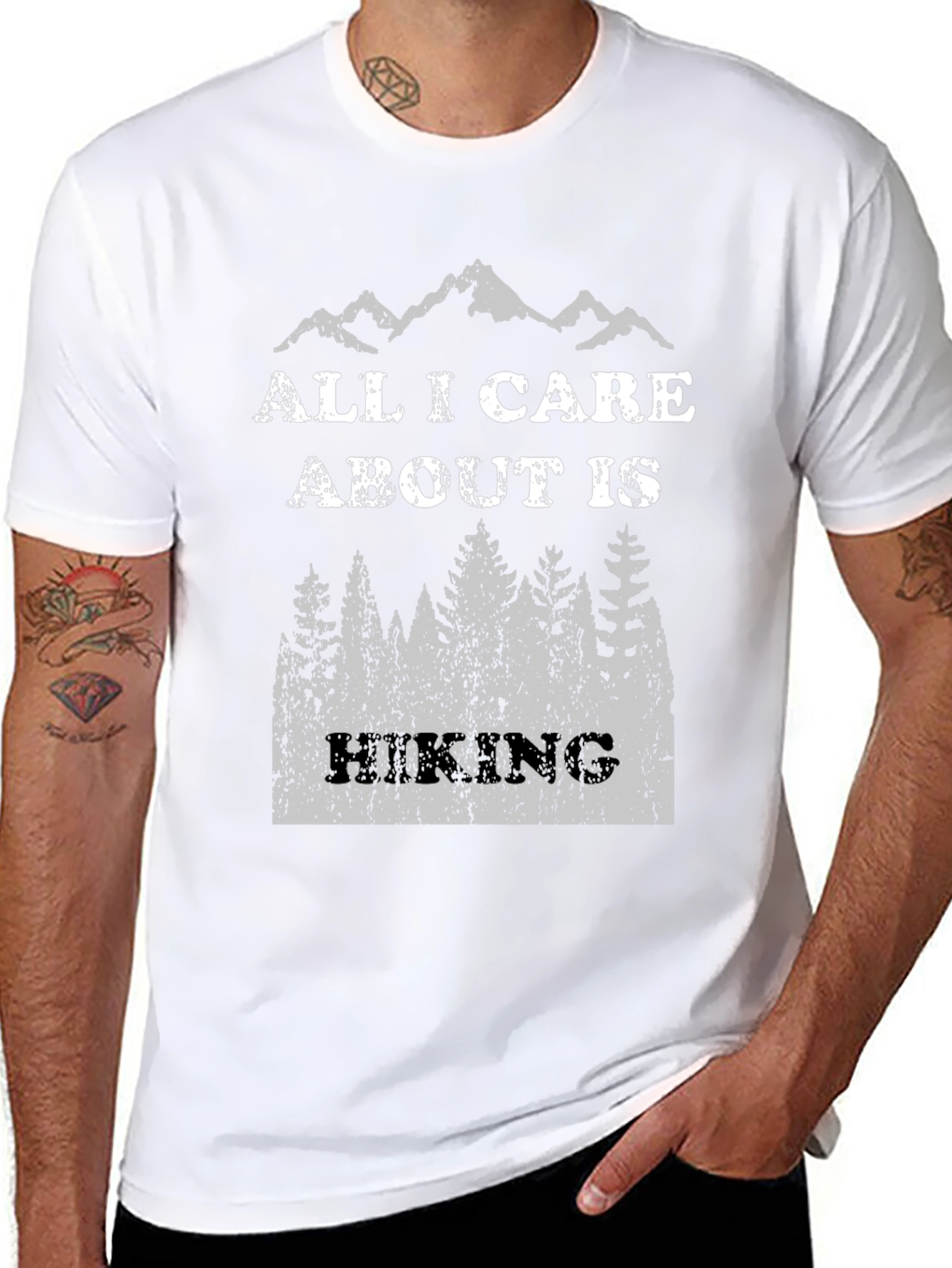 Hiking T-Shirt - All I Care About Is Hiking