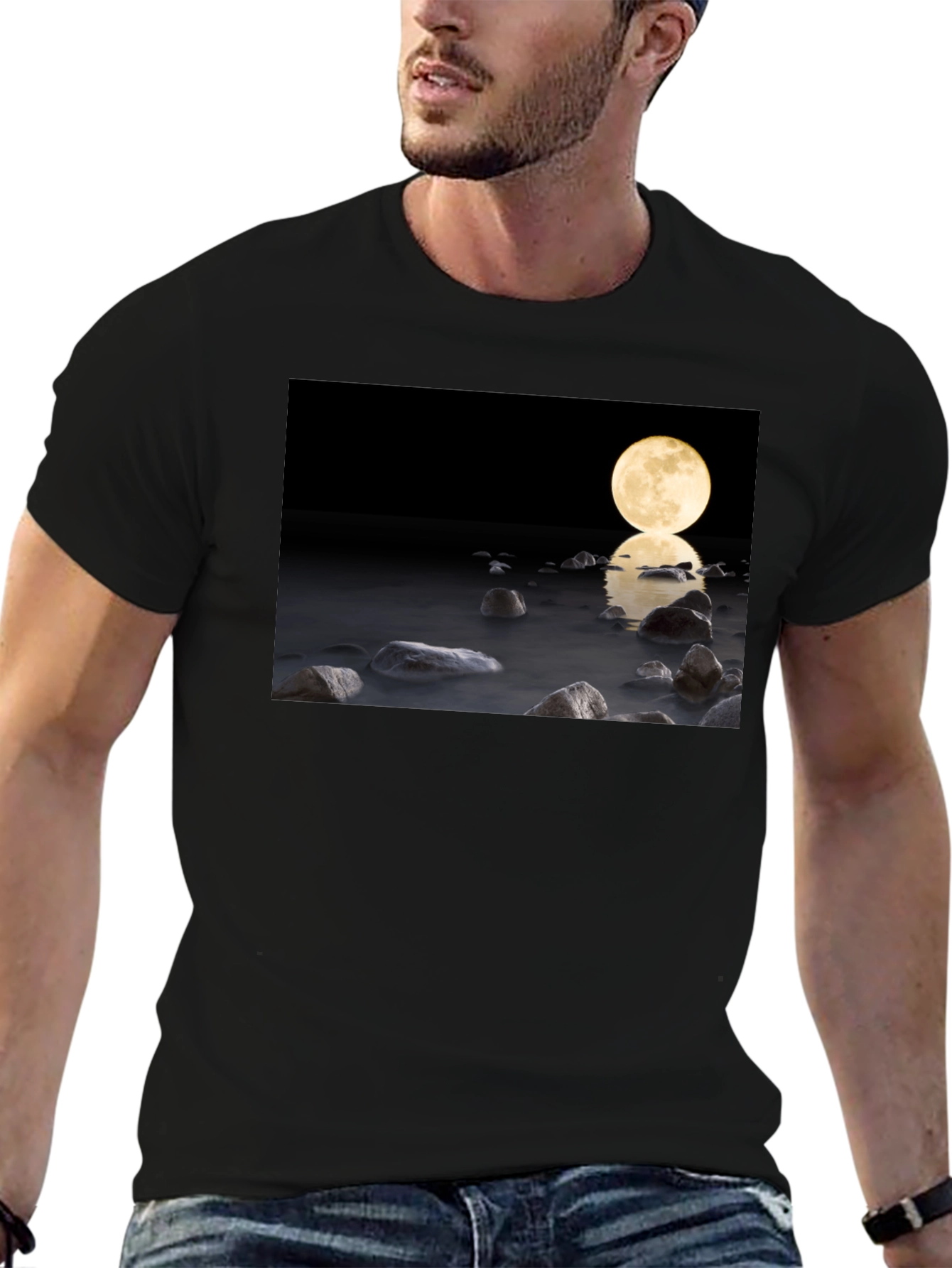 Moonlit Water Graphic Tee - Soft Cotton Blend