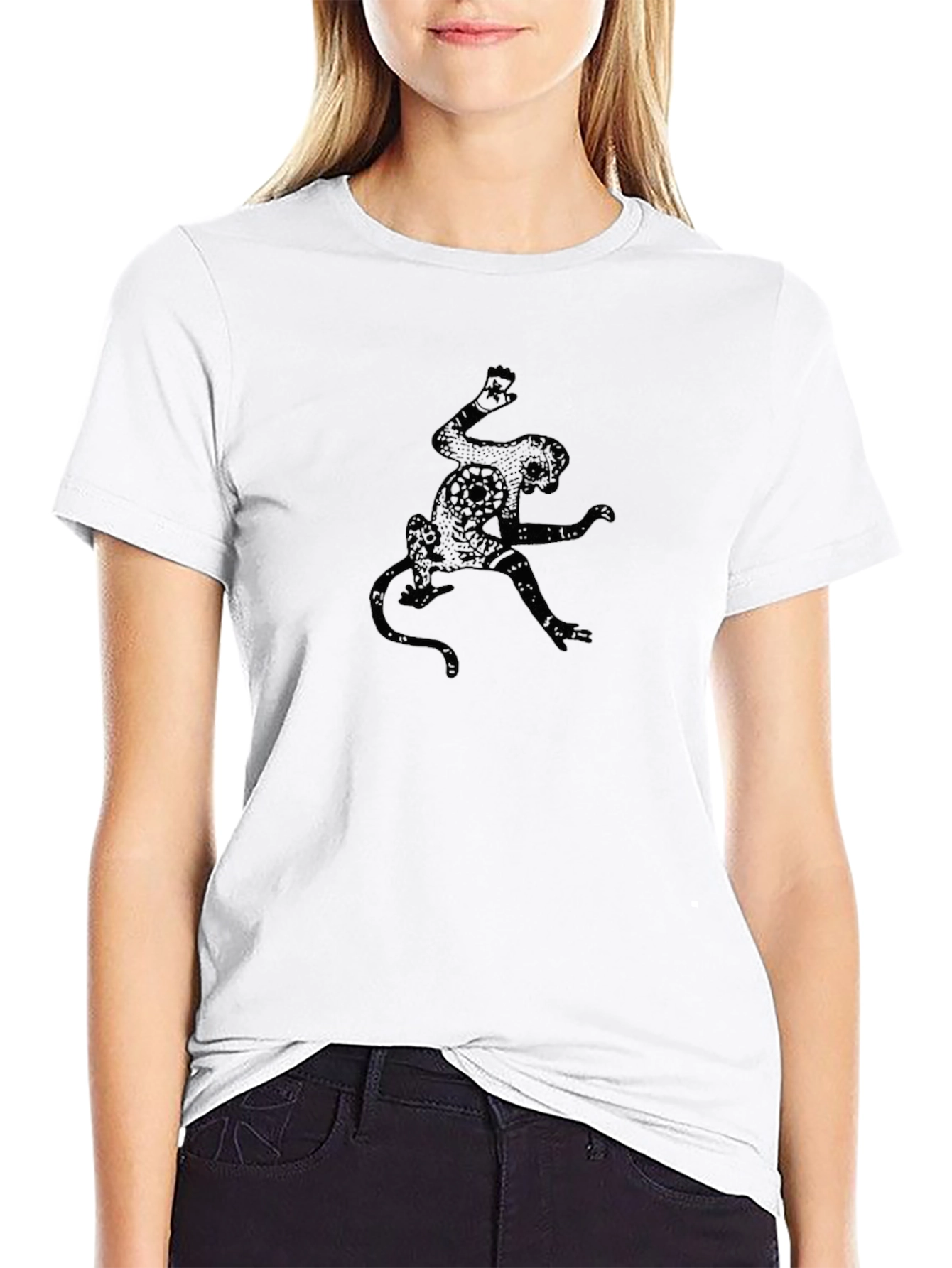 Black T-Shirt with Monkey Design