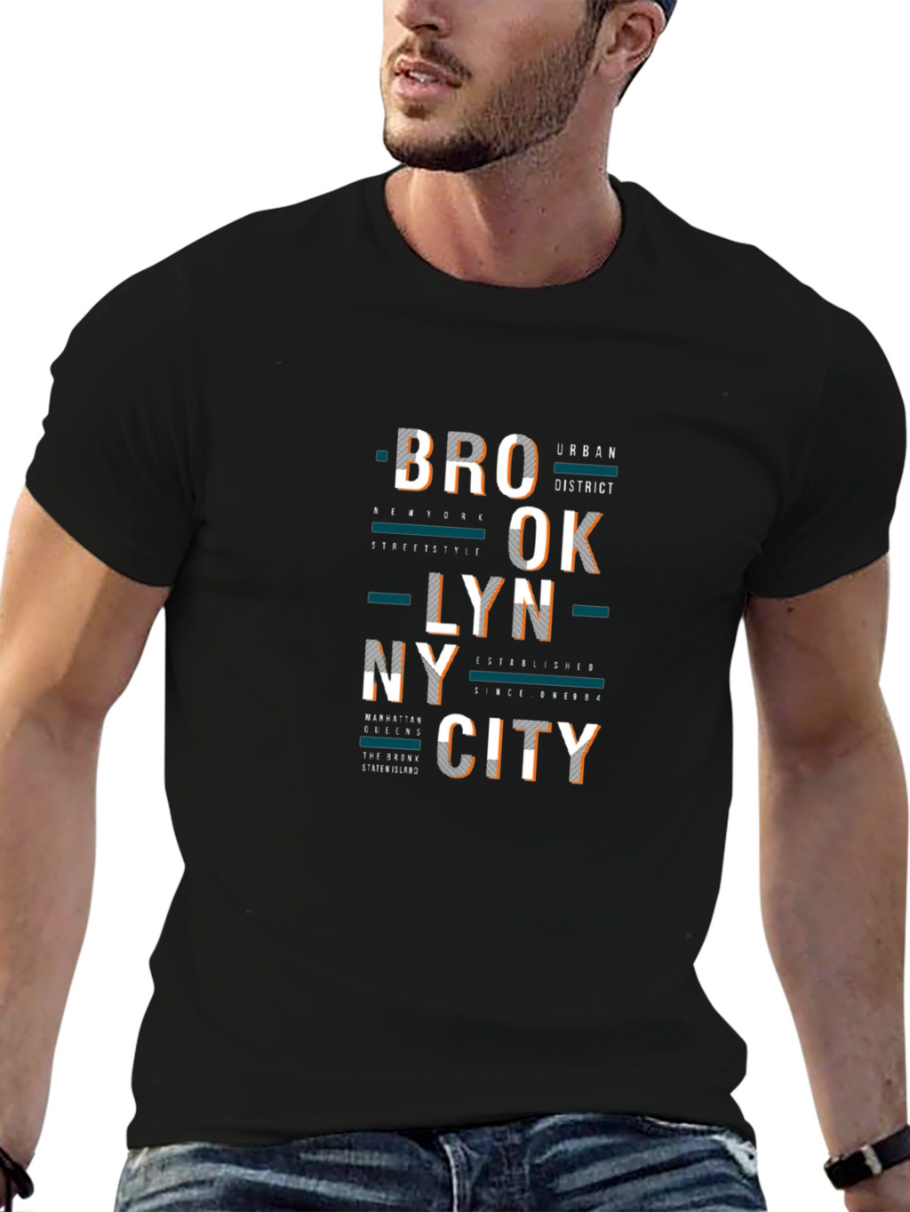 Brooklyn City Graphic Print Crew Neck T-Shirt