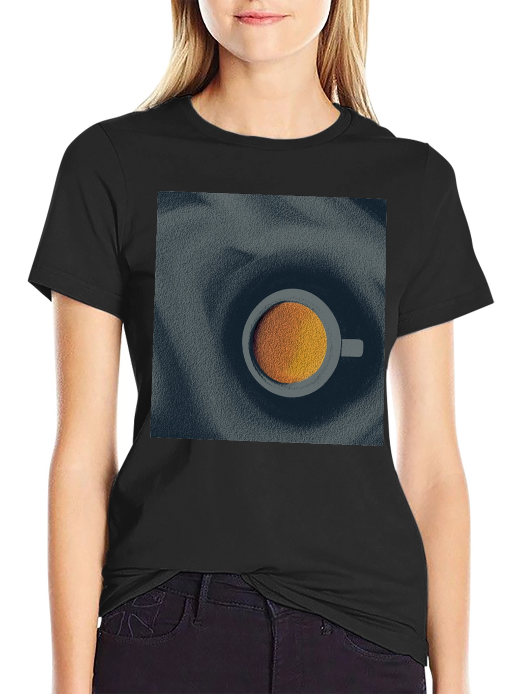 Modern Coffee Cup Graphic Tee - Unisex Black T-Shirt