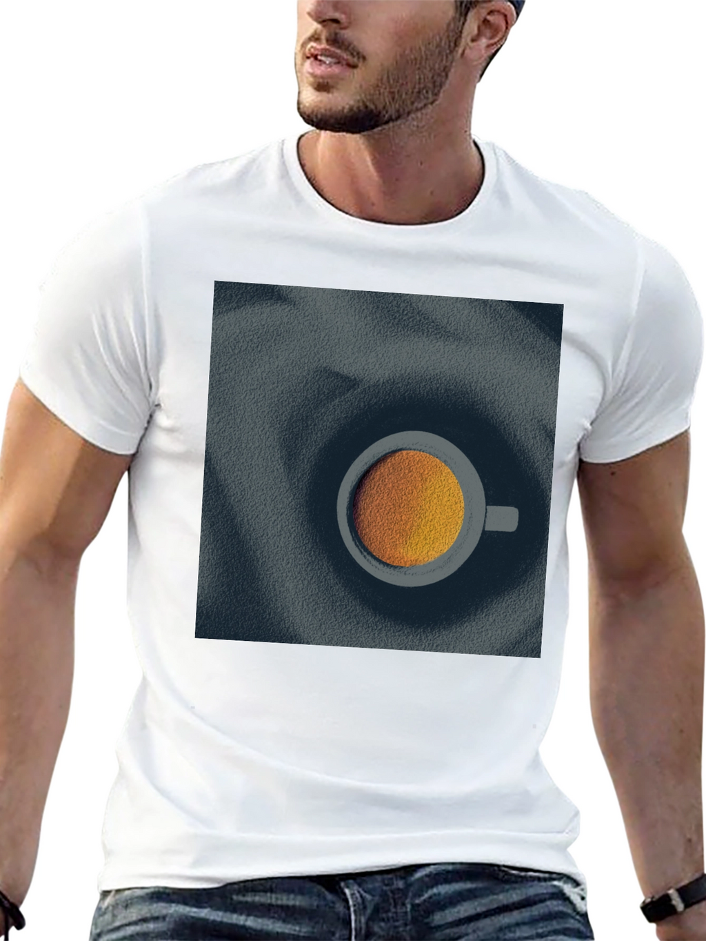 Modern Coffee Cup Graphic Tee - Unisex Black T-Shirt