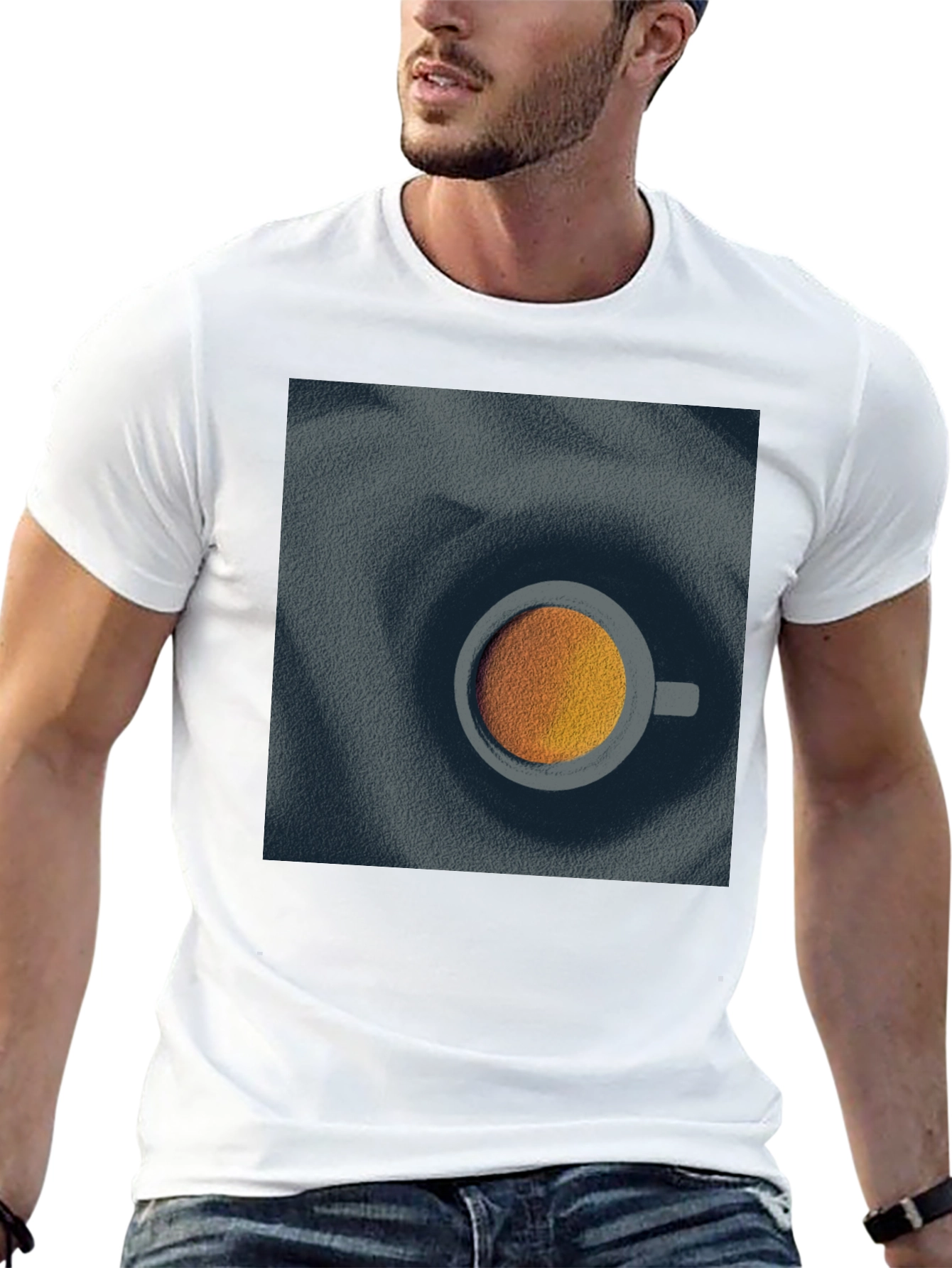 Modern Coffee Cup Graphic Tee - Unisex Black T-Shirt