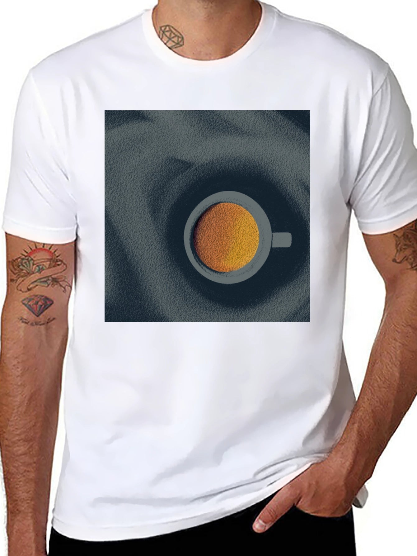 Modern Coffee Cup Graphic Tee - Unisex Black T-Shirt